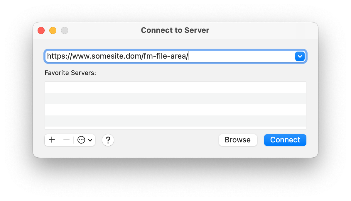 "Connect to Server" Dialog